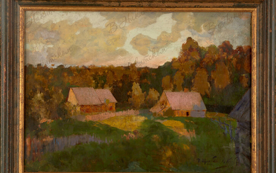 Щербиновский Дмитрий Анфимович (1867-1926) Вечерний пейзаж. 1910-е гг. Холст, масло, 47,5×33 см.