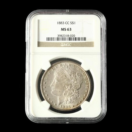 1883-CC Morgan Silver Dollar, NGC MS63