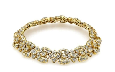 18K Yellow Gold 4ct Diamond Bowtie Link Bracelet