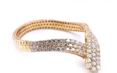 18k Yellow Gold Diamond Lariat Style Bracelet