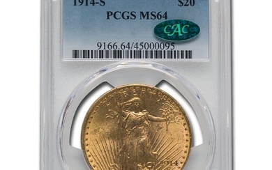 1914-S $20 Saint-Gaudens Gold Double Eagle MS-64