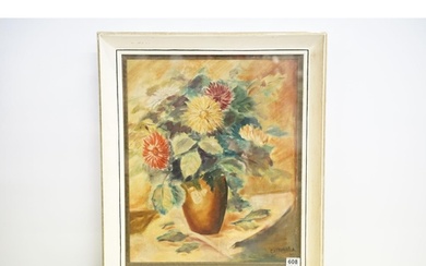 1949 A Cassiman framed still life oil on canvas study of Flo...