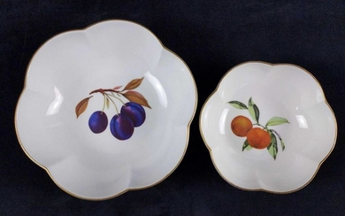 1961 Vintage Evesham Scalloped Bowls With Fruits Lot of