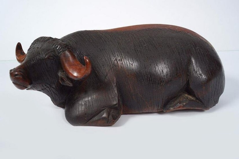 19TH-CENTURY CARVED CHINESE WATERBUFFALO