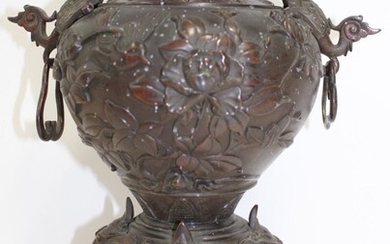 19th C. Bronze Figural Urn