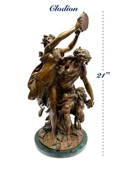 19th C. French Bronze Sculpture Bacchantes Dancing