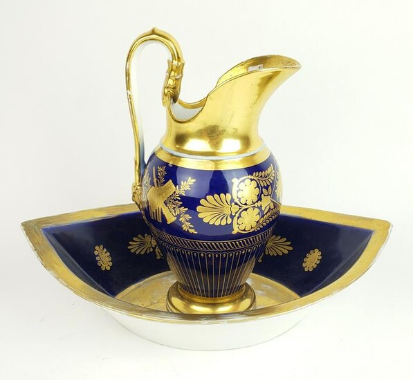 19th C. Sevres Style Large Urn w/ Underplate