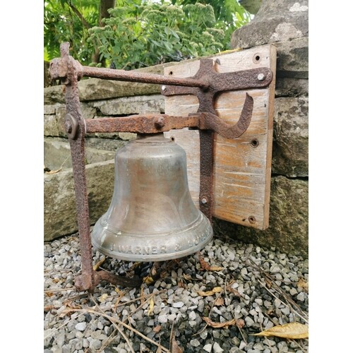 19th C. bronze Estate bell on original bracket by J Warner &...