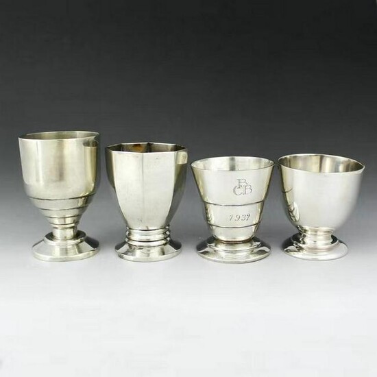 19th Century Belgian Simple Sterling Silver Wine Glass