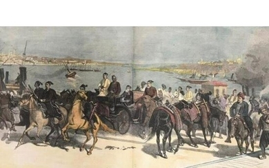 19thc Handcolored Engraving, Constantinople