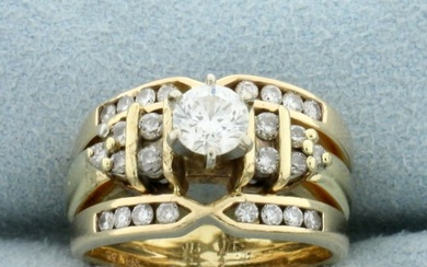 1ct TW Diamond Engagement Ring with Jacket in 14K Yellow Gold
