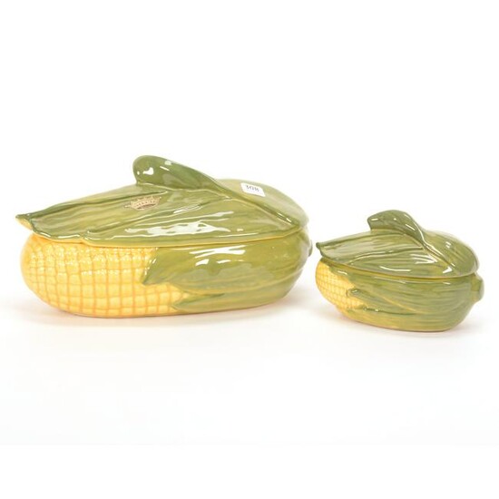 (2) Covered Casseroles, Shawnee Pottery Corn King