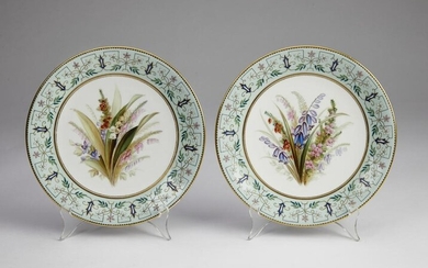 (2) Royal Worcester cabinet plates, ca 1874