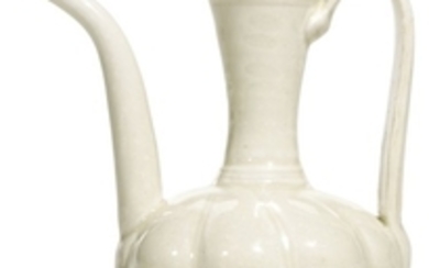 A WHITE-GLAZED EWER AND COVER SONG DYNASTY