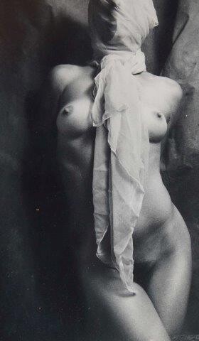 20th Century School, Two Nudes, two black and white photographs on wove, each 50.5 x 40.2 and 86 x 60cm (framed) (2)