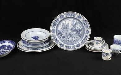 (21) Pieces of blue & white porcelain