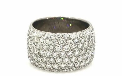 3.77 cts Wide Diamond Cocktail Band Ring in 18k White