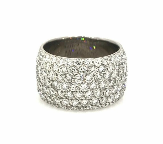 3.77 cts Wide Diamond Cocktail Band Ring in 18k White