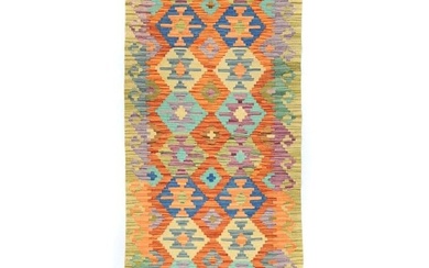 3X8 Geometric Tribal Boho Kilim Oriental Runner Rug Wool Flat-Weave Carpet 26X8