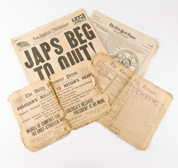 4 20th Century Newspapers Incl WWII