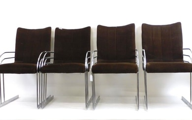 (4) Milo Baughman style armchairs. Mid-20th