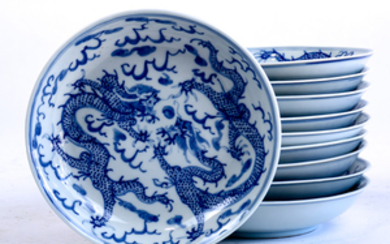 Chinese Blue-and-White Plates, Dragon