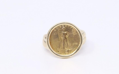 $5 Dollar Liberty Gold Coin Ring
