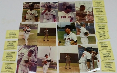 (58) 1980s Boston Red Sox Signed Photos 3x5 Autographed Boggs Rice Evans Etc.
