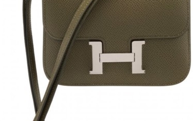 58008: Hermès Vert Olive Epsom Leather Micro Con