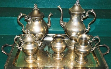 6 Pc Silver Plate Tea Set