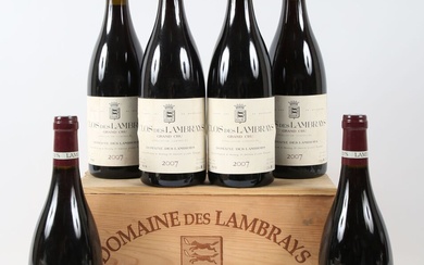 6 bouteilles CLOS DES LAMBRAYS GC mise Domaine des Lambrays 2007 Et. tachées. N :...