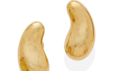 A pair of 18k gold "Bean" ear clips,, Elsa Peretti for Tiffany & Co.