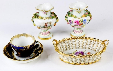 An associated Meissen porcelain group