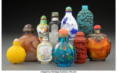 78008: A Group of Ten Chinese Snuff Bottles Marks to th