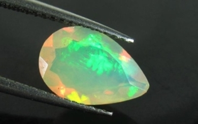 1.16 Ct Genuine Multi-Color Fire Faceted Opal Pear Cut