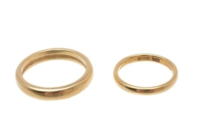 A 22 carat gold band ring