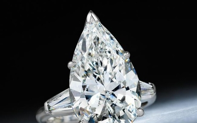 6.43-Carat Pear-Shaped Diamond Ring
