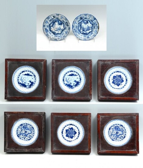 8 PC. CHINESE BLUE AND WHITE PLATES