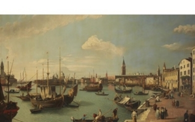 AFTER CANALETTO (italian 1697–1768) "RIVA DEGLI SCHIAVONI" Oil on...