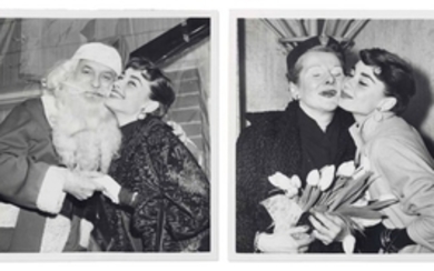 BARONESS ELLA VAN HEEMSTRA, Audrey Hepburn with Baroness Ella van Heemstra, New Jersey and Audrey Hepburn with Santa Claus, New York, both December 1953 two gelatin silver press prints