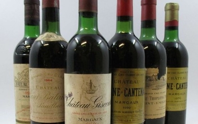 6 bouteilles 1 bt : CHÂTEAU LASCOMBES 1970 2è GC Margaux (niveau légèrement bas, étiquette abimée)