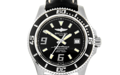 BREITLING - a gentleman's stainless steel SuperOcean 44 wrist watch.