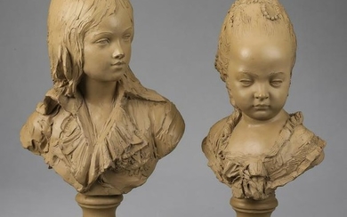 Busts of Marie-Antoinette as a child and the Dauphin