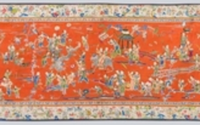 A Chinese Embroidered on Silk Festival Scene.