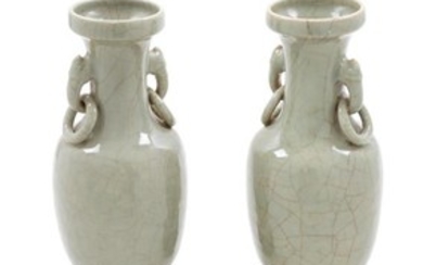 A Pair of Chinese Guan- Type Porcelain Vases