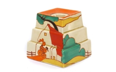 CLARICE CLIFF FANTASQUE BIZARRE STEPPED CANDLE HOLDER, in...