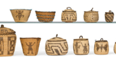 A collection of Pima miniature baskets