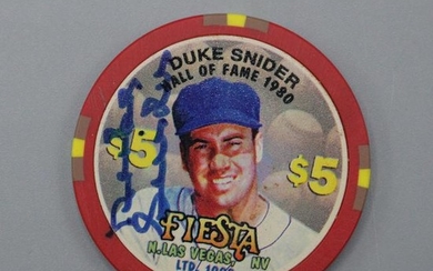 Duke Snider HOF Autographed $5 Fiesta Casino Chip