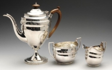 A George III silver composite part coffee service of