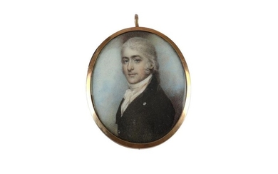 Λ English School c. 1810 Portrait miniature of a g…